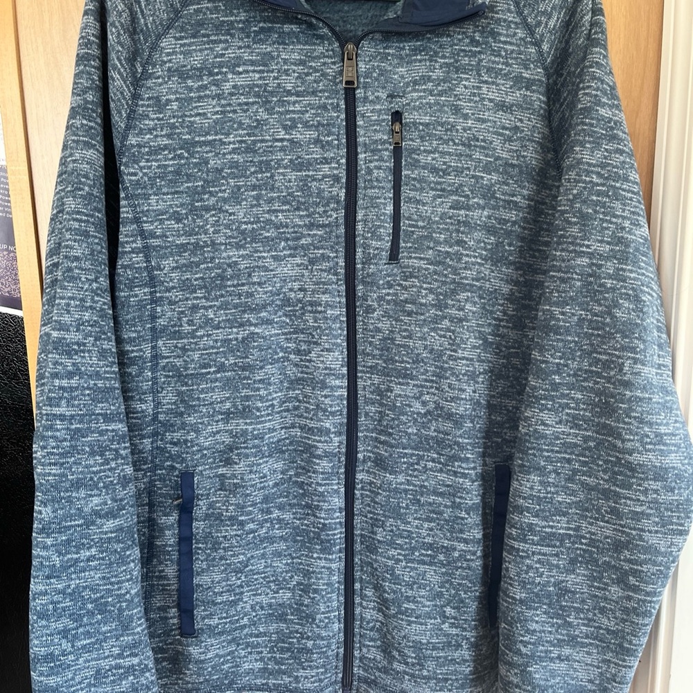 Men’s Swiss Tech Zip Up Sweatshirt Large Blue Soft Long Sleeve Warm